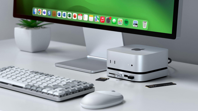 Būsimas „Satechi“ šakotuvas perkelia senus prievadus ir SSD išplėtimą naujajam M4 Mac mini