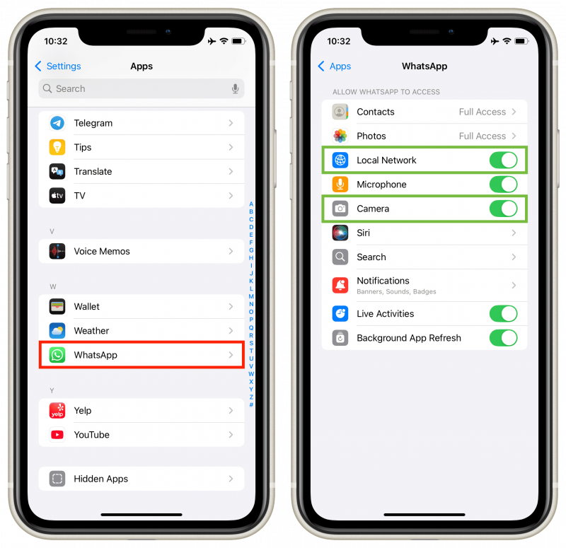   WhatsApp stond lokaal netwerk- en cameramestions toe op de iPhone
