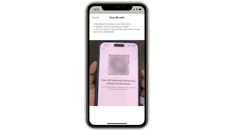   WhatsApp QR -code scannen op iPhone om chats over te dragen