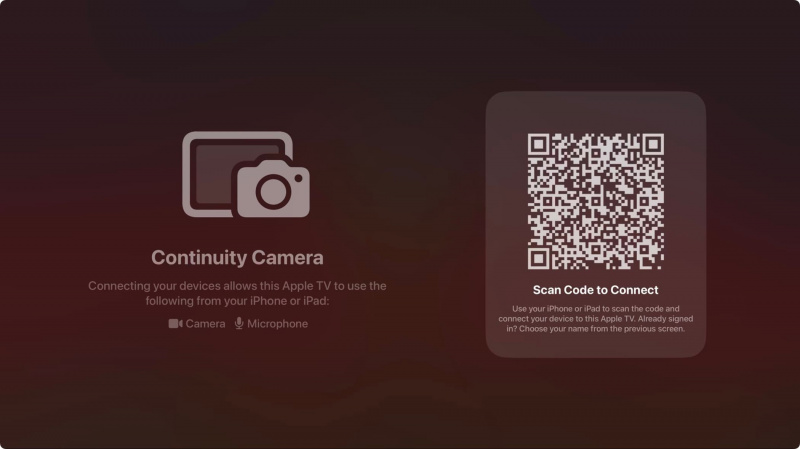   İPhone veya iPad'de Süreklilik Kamerası Kurmak İçin Apple TV'de QR Kodu