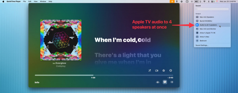  Ang pag -ruta ng Apple TV audio sa apat na nagsasalita gamit ang Mac