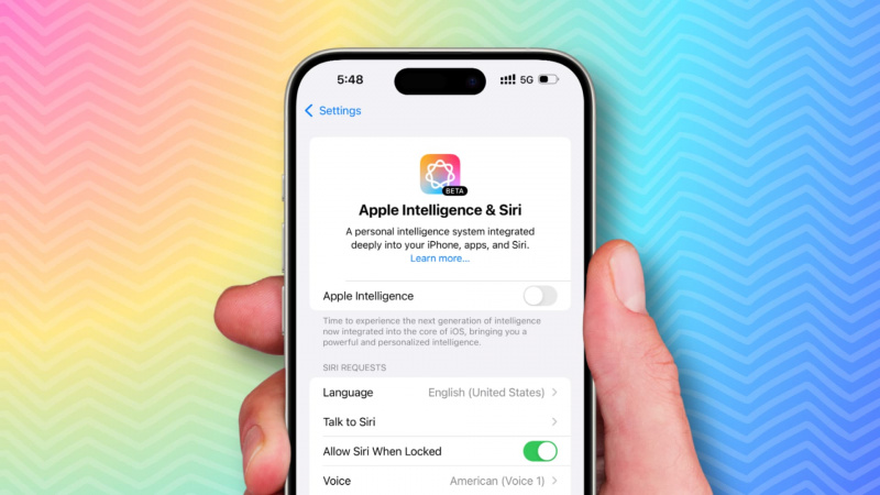   „Apple Intelligence“ išjungtas „iPhone“.