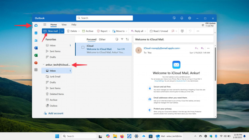   Windows PCのOutlookでiCloud Mailを使用します