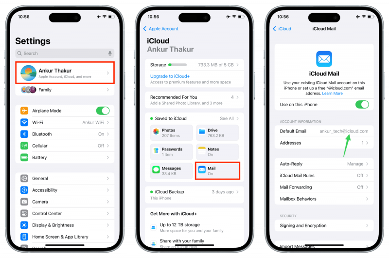   iPhoneのiCloudメールアプリの設定