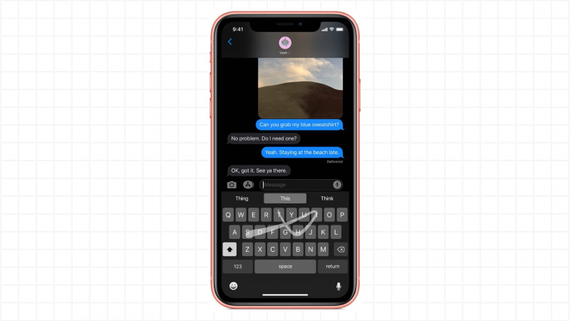   iPhone でスライドして入力