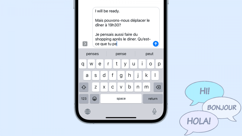   iPhone での多言語入力の使用
