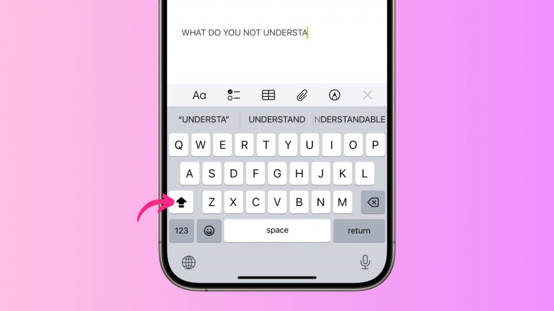  iPhoneキーボードの大文字モードをロックする