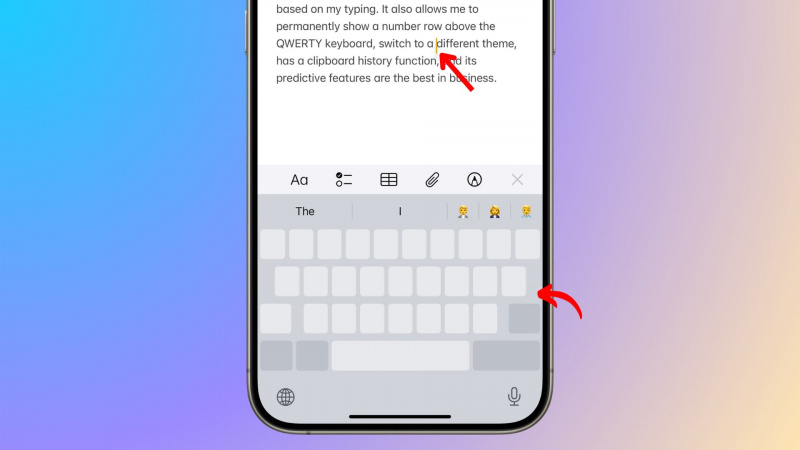   iPhoneのキーボードをトラックパッドに変える