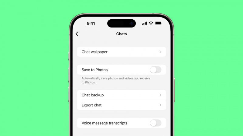   WhatsApp では「写真に保存」がオフになっています