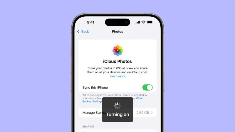   iPhoneでiCloud写真をオンにする