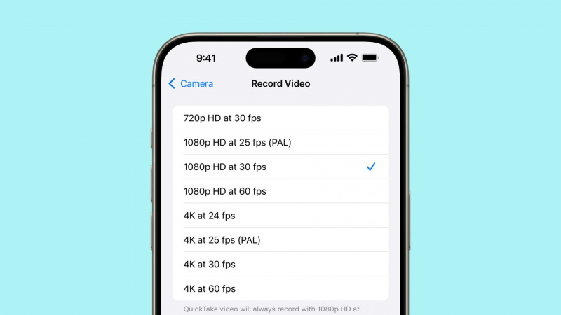   iPhone でのビデオ録画の選択肢