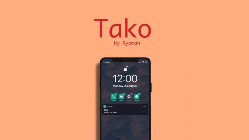   Банер за известия на заключен екран Tako.