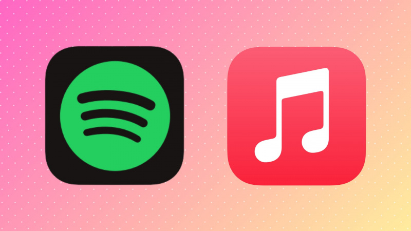   Symbole der Spotify- und Apple Music-App